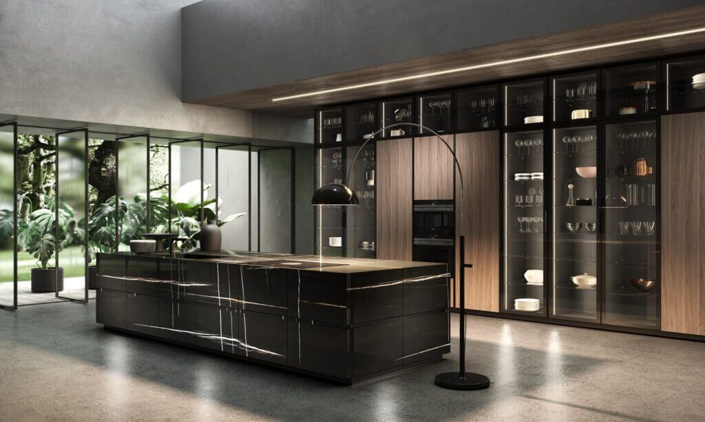 Tủ bếp có quầy bar còn tôn lên sự đẳng cấp, sang trọng cho gia chủ